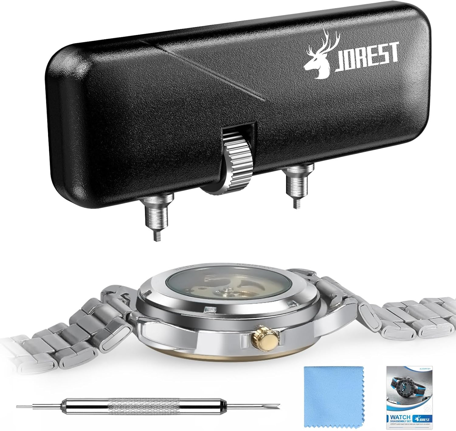Watch Repair Kit Case Opener Wrench Set with Spring Bar Tool & Back Remover Pro