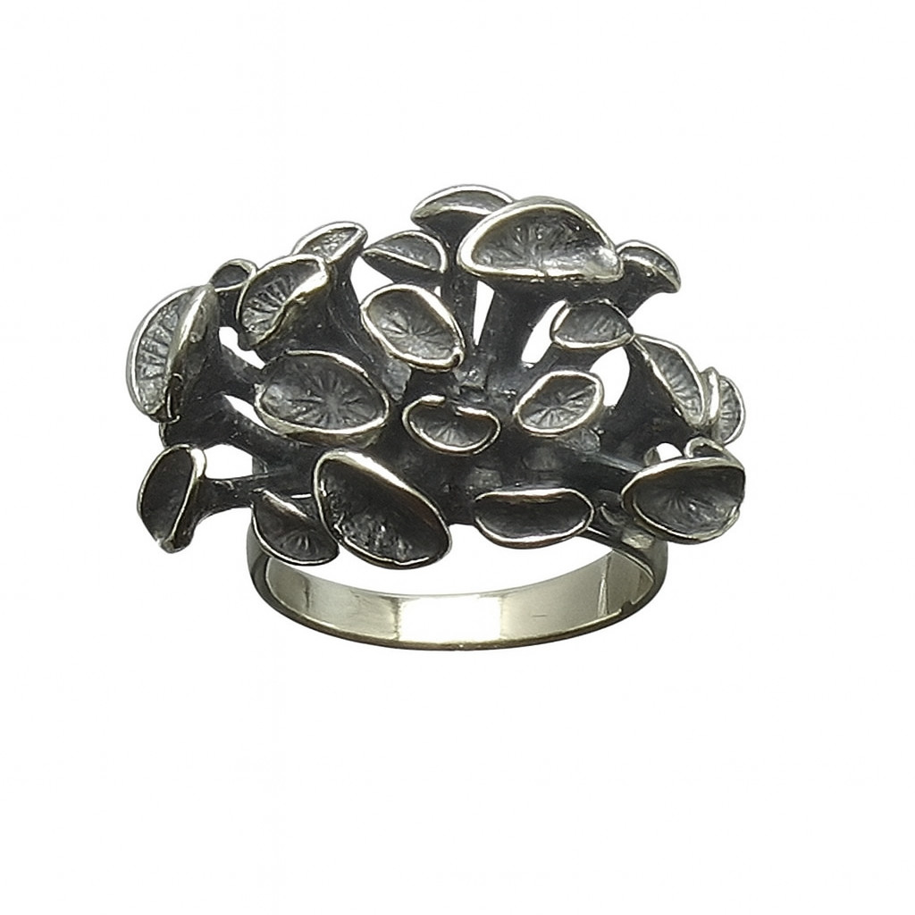 Extravagant Stylish Sterling Silver Ring Solid 925 Mushrooms Handmade Empress