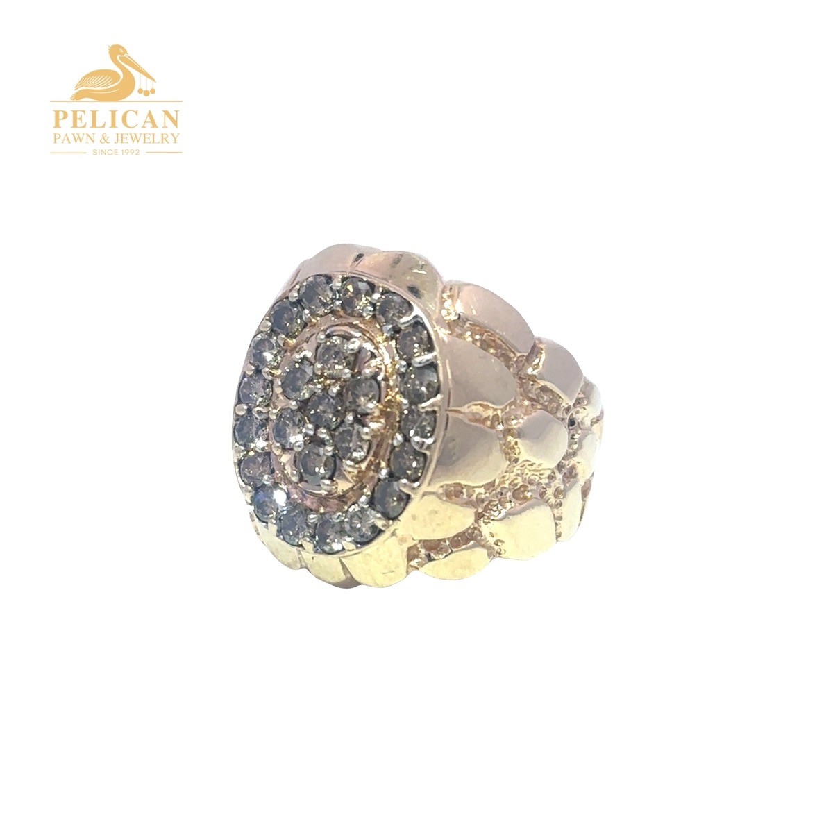 MEN’S 10KT GOLD DIAMOND CLUSTER RING (uol-ly) (PDS040216)