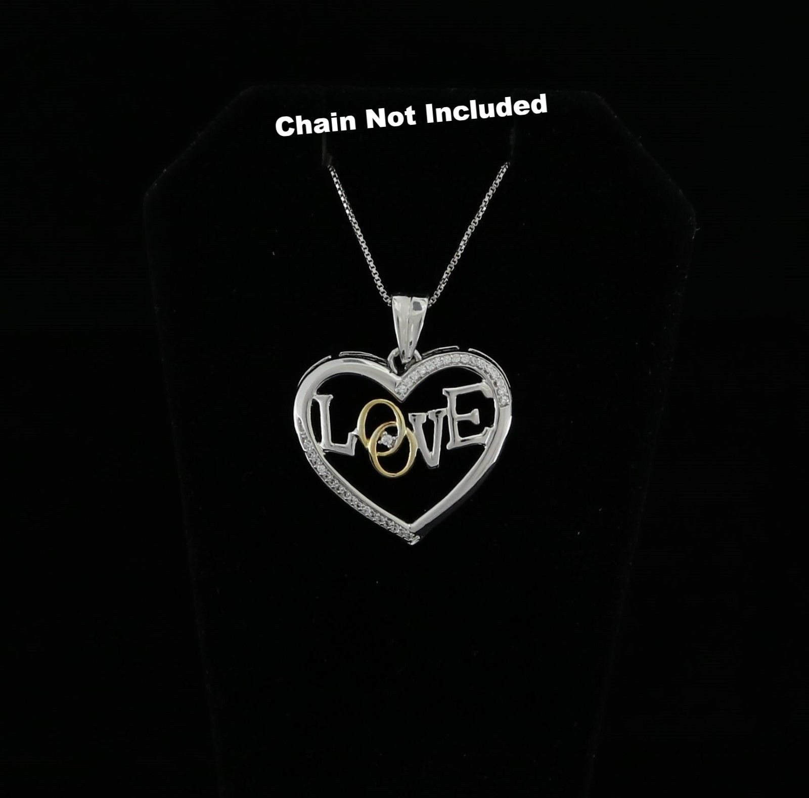 Special 925 White Sterling Silver Heart Pendant with 0.00ct Cubic Zirconia