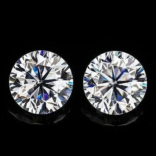 Loose CVD Lab-Grown Diamond 4.20 Ct Pair Of Round Color D ,Clarity IF, Certified
