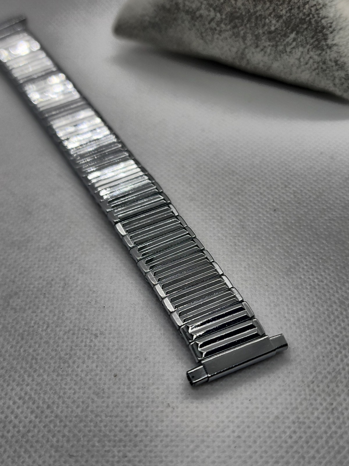 Vintage NOS Brite 17-21mm Adj End Base Metal Top Cap Expansion Watch Band