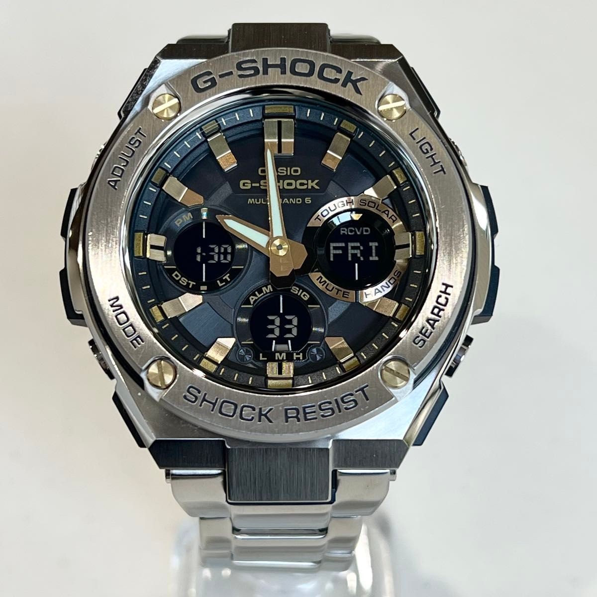 item CASIO G SHOCK GST W110 black and gold radio solar complete set