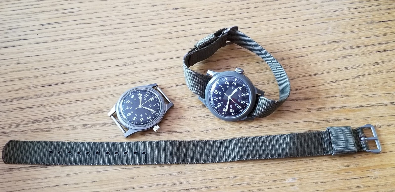 Vietnam War US military 1965 16MM nylon watch strap OD green: 60 years old: NOS!
