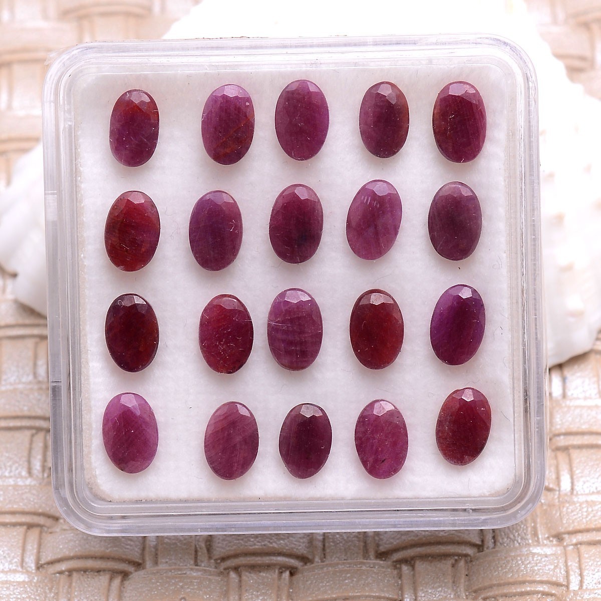 Set 21 Pcs Natural African Ruby Untreated 6mmx4mm Oval Cut Stunning Gemstone Lot