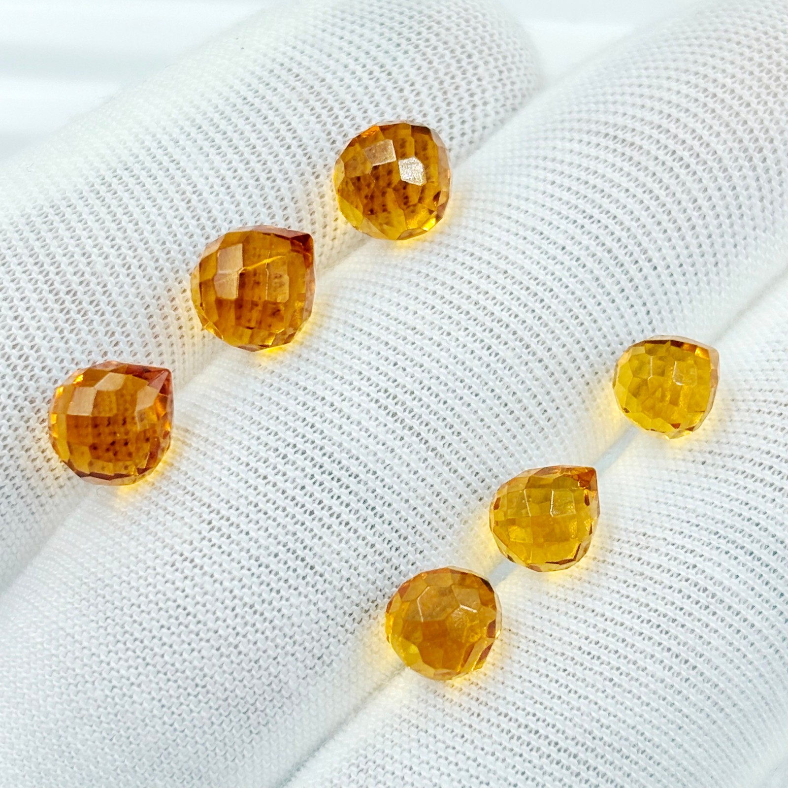 20 Pcs Faceted Citrine Hydro Quartz Side Drilled Gemstone -6mm-20mm Approx