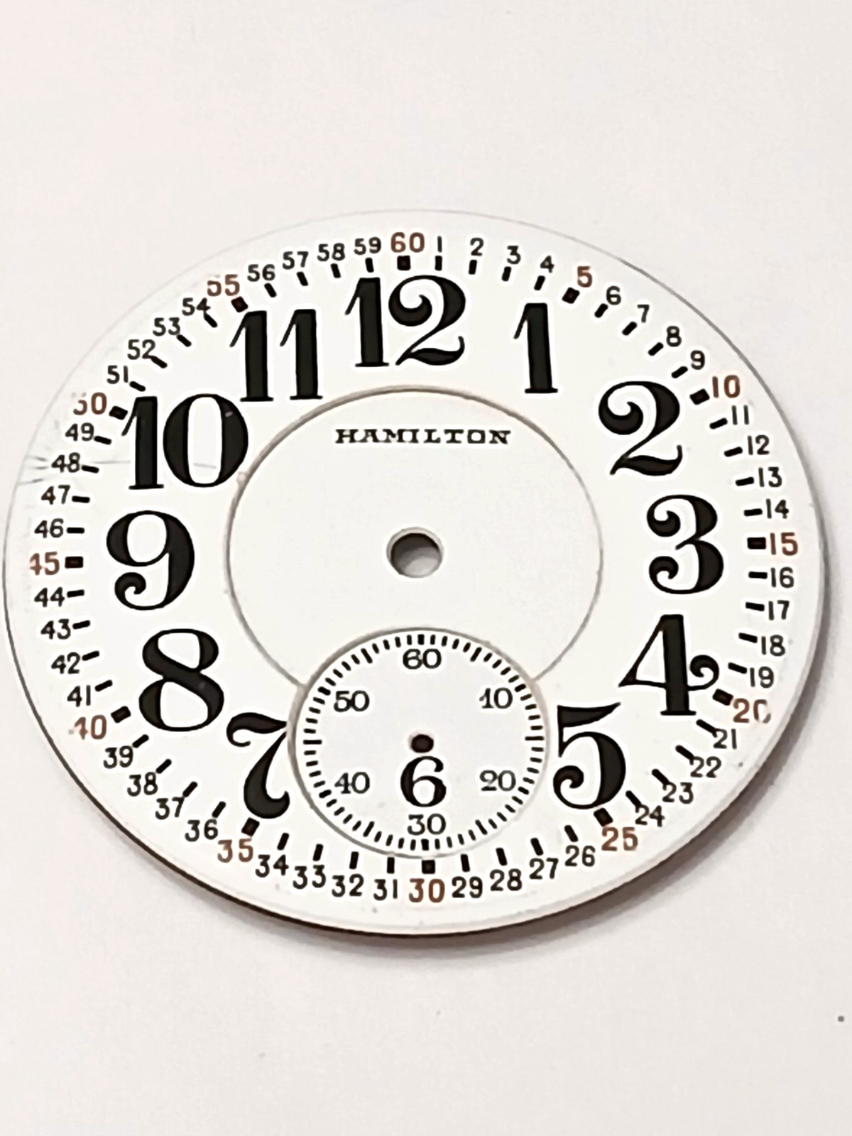 16 size Hamilton Montgomery Rail Road Double Sunk pocket watch Dial