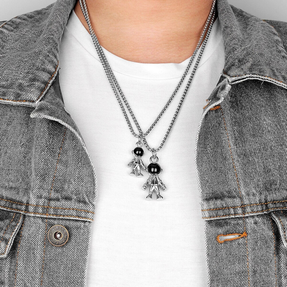 Variety Astronaut Necklaces Pendants Stainless Steel Punk Rock Cute Hip Hop 2023