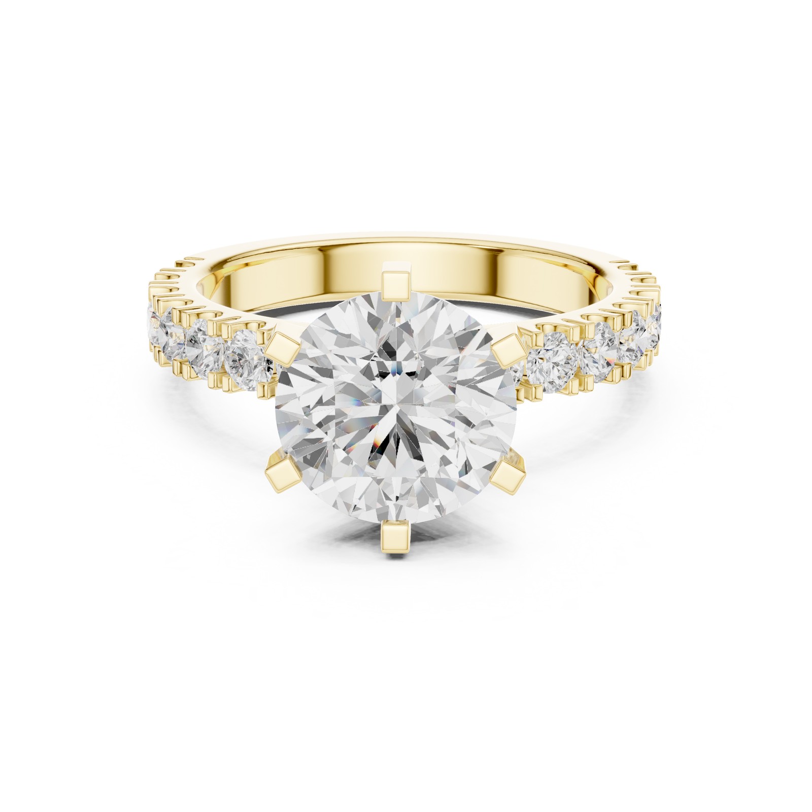 Certified 3 Ct Round Lab Grown Diamond Wedding Engagement Ring 14k Gold Over