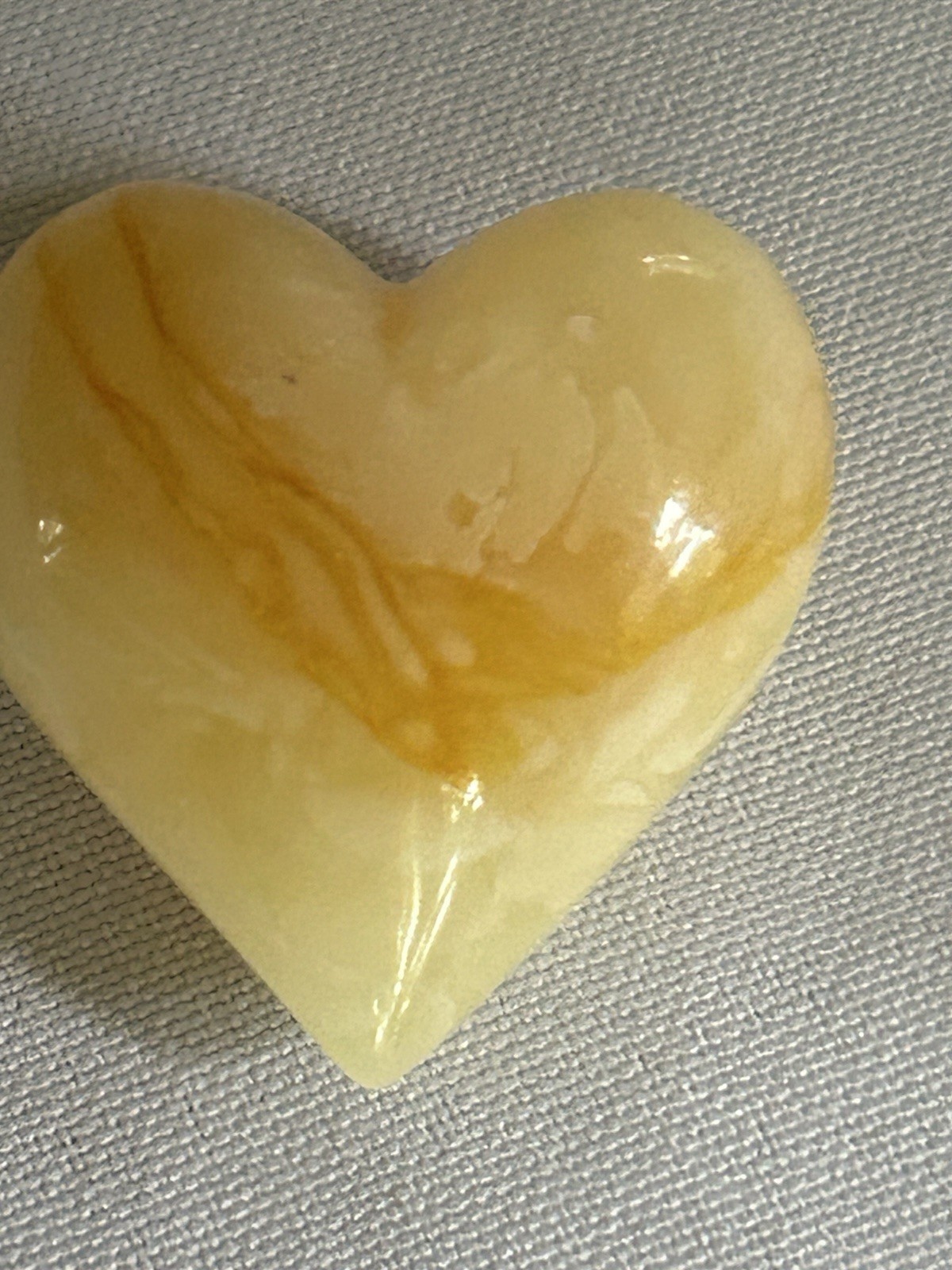 Baltic Butterscotch Natural Solid Amber Puffy Heart 1.5” X1.5” 9.2 grams