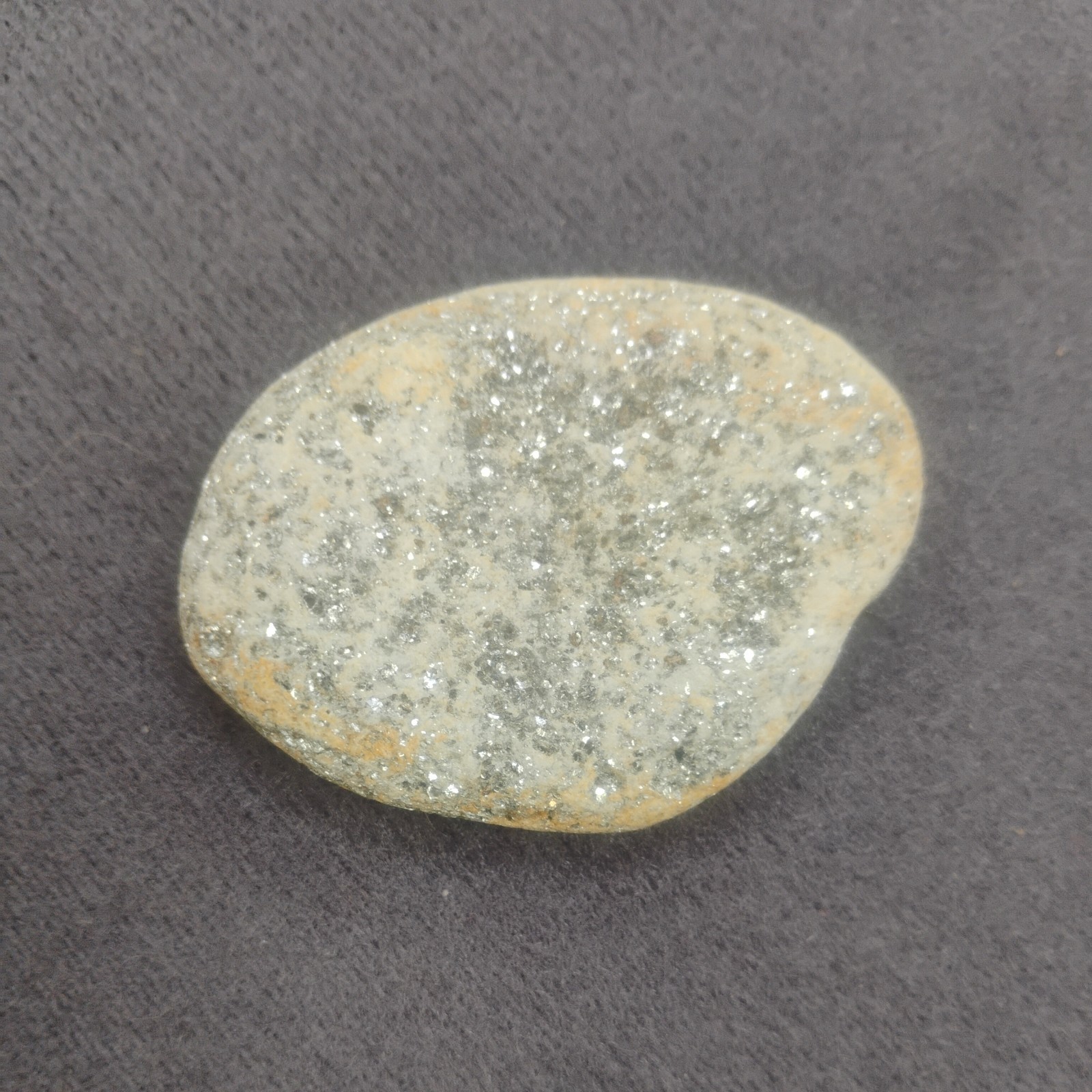 Natural Golden Pyrite Druzy Cabochon Crystal Rock 62x47x11 mm Oval Gemstone