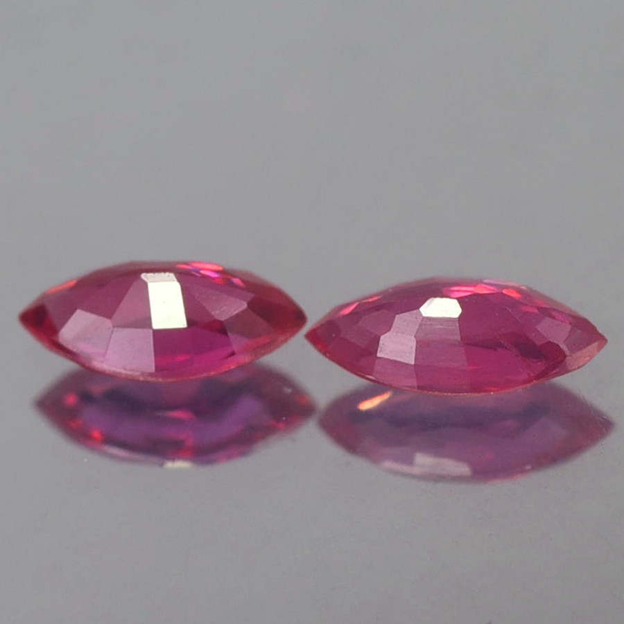 0.36CT LOVELY VVS PAIR UNHEATED UNTREATED MARQUISE PINK RED RUBY NATURAL