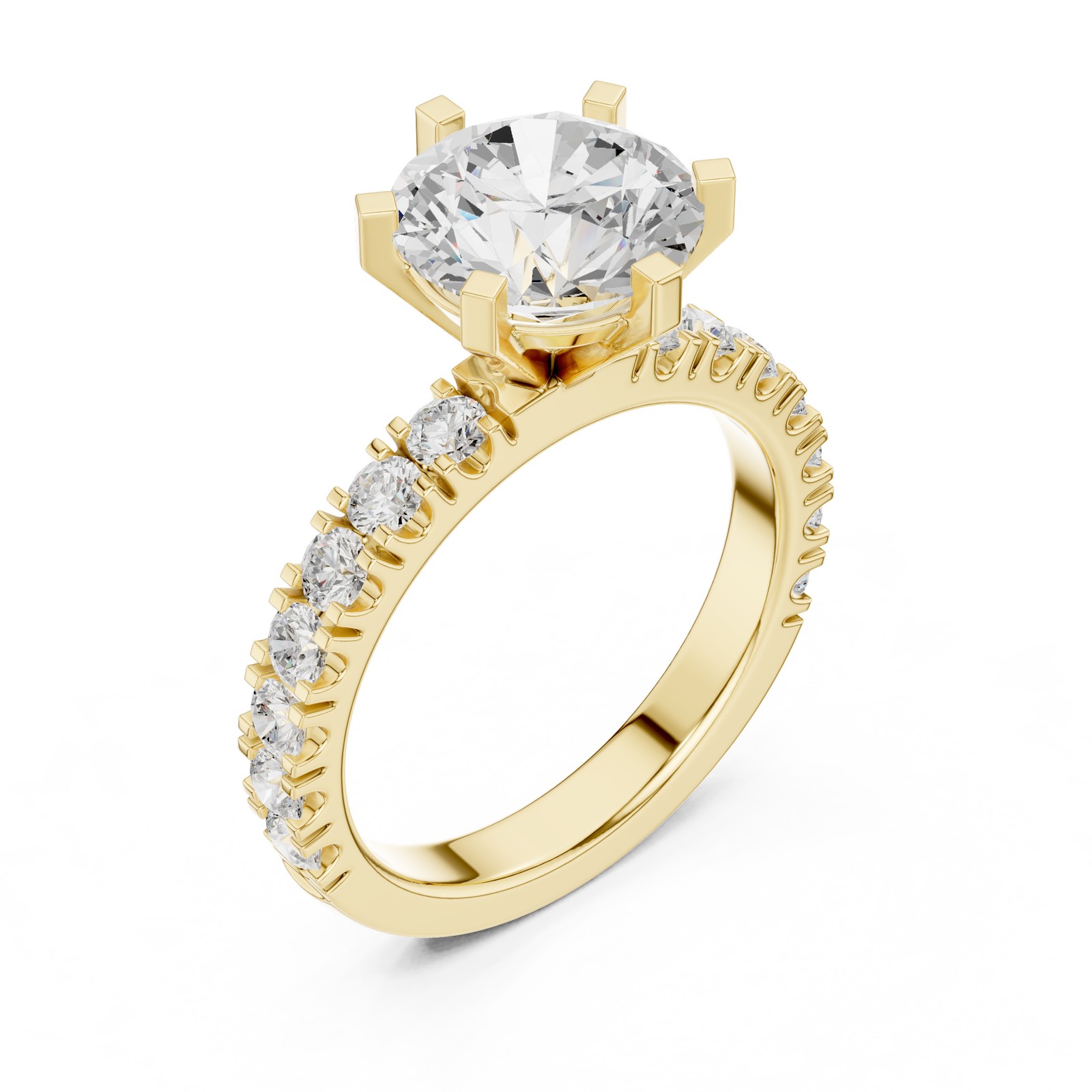Certified 3 Ct Round Lab Grown Diamond Wedding Engagement Ring 14k Gold Over