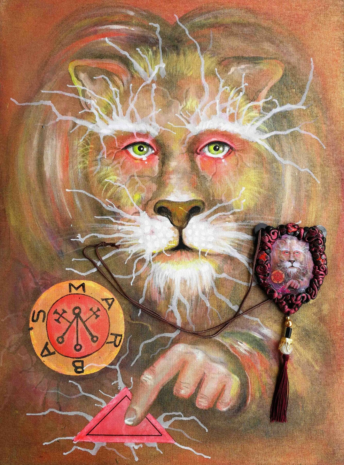 sign of lion talisman charms amulet attraction money prosperity wealth richness