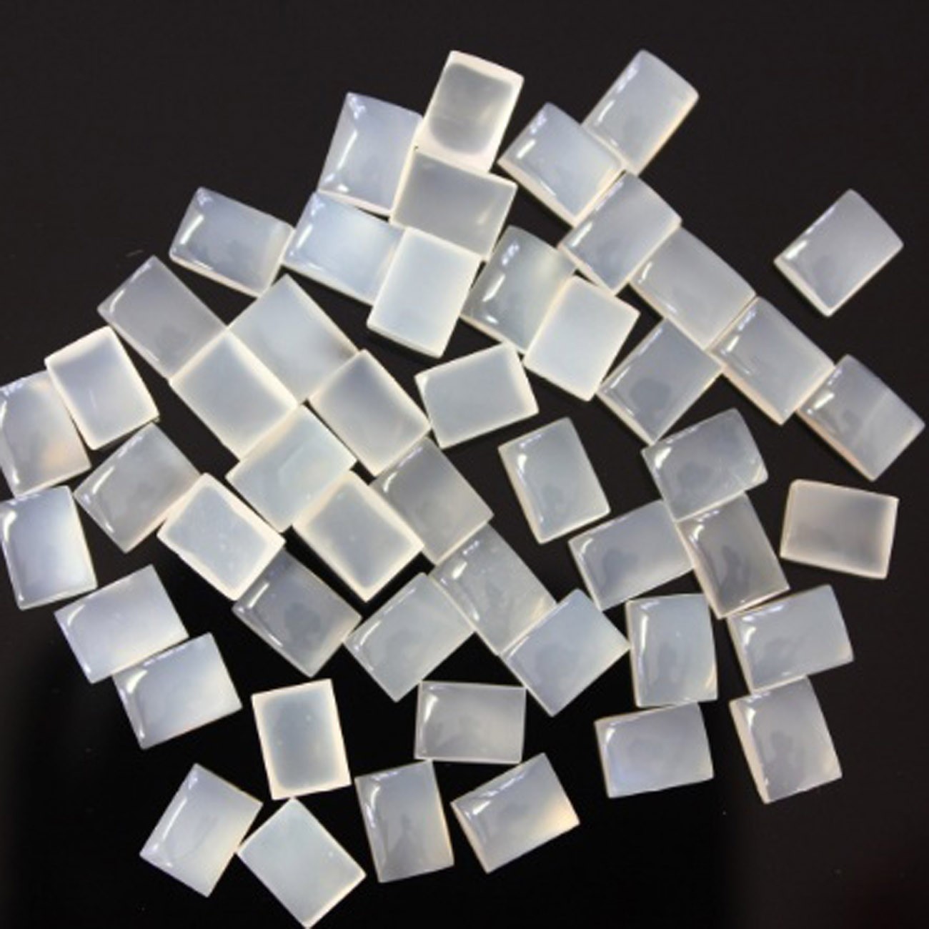 Natural White Moonstone Rectangle Cabochon 6x8mm to 12x16mm Loose Gemstone
