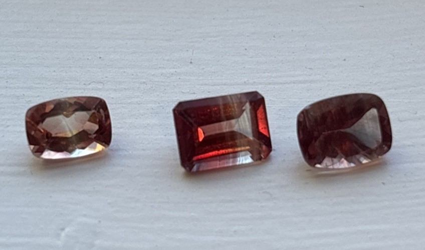 Natural Bolivian Bi-Color Ametrine – 3 Stone Parcel Mixed Cuts Loose Gemstone
