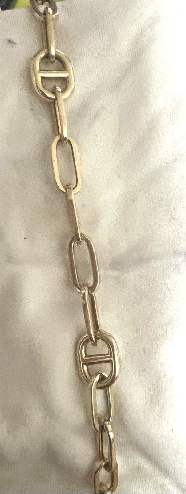 14k Yellow Gold Hollow Paperclip & Marina Link Women’s Bracelet