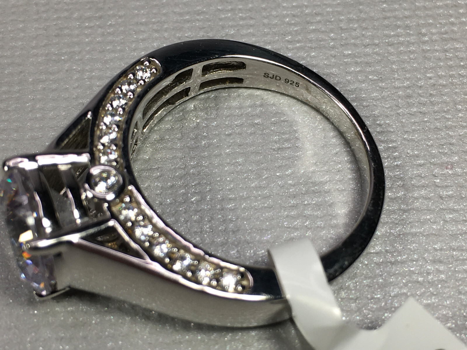CHARLES WINSTON BELLA LUCE 7.83 CTW ZIRCONIA RHODIUM OVER STERLING RING SIZE 9