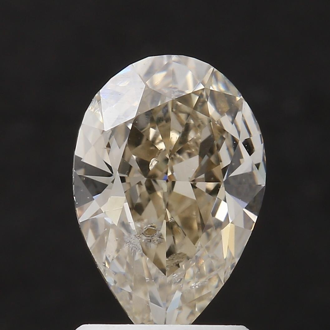 Loose Natural Untreated Pear Diamond Fancy Brown Yellow I2 1.29ct