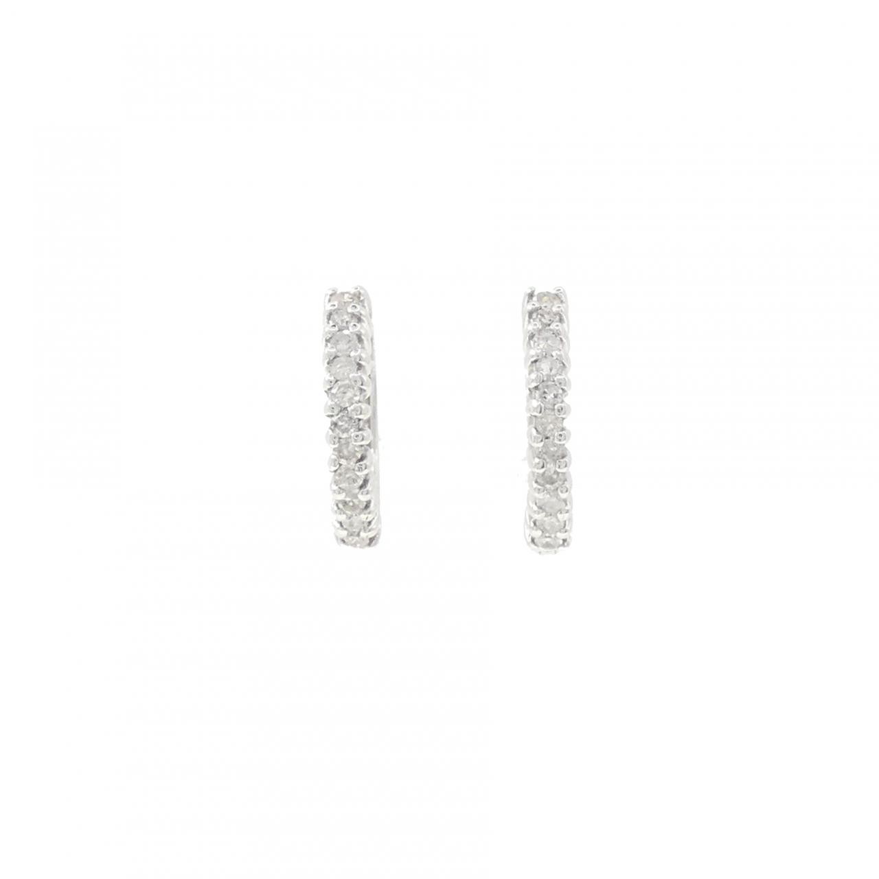 Authentic K14WG Diamond Hoop Earrings 0.20CT #230-000-716-3622