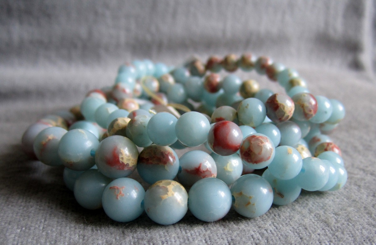 Shoushan Stone Bracelet • Approx Ø 6 + 8mm / Approx 15-23cm • Elastic