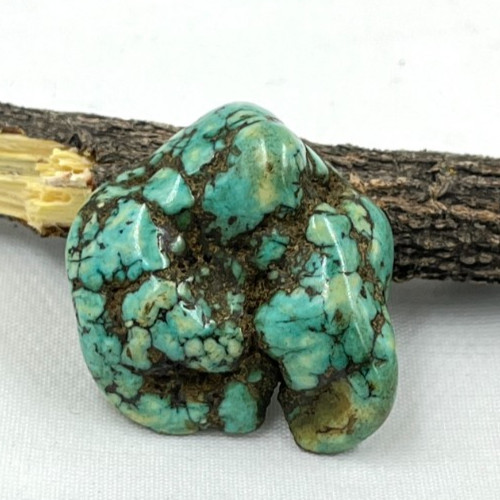 38 Carat Spiderweb Turquoise Gemstone, Raw Turquoise Cabochon Jewelry making