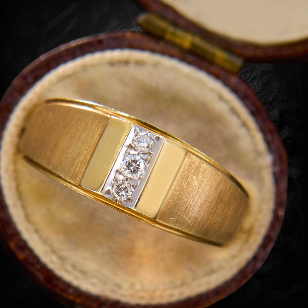 Wedding Diamond Band 18K yellow Gold Round 1 Carat Mens Ring 8 MM Lab Created