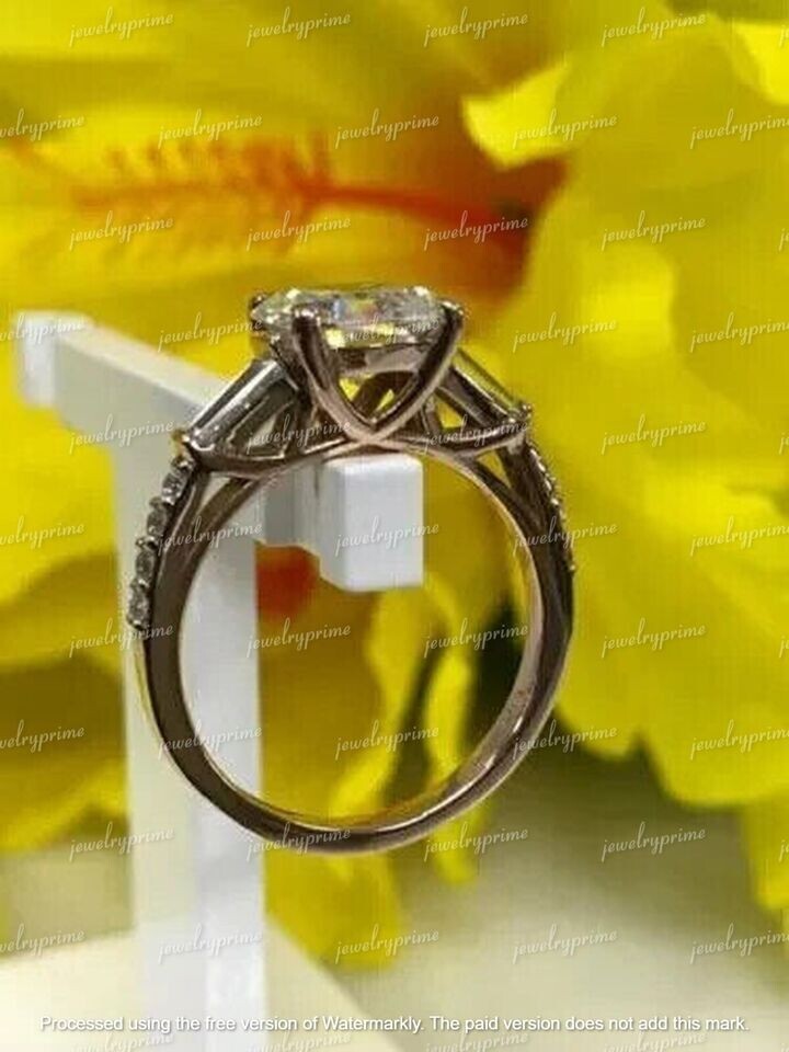 2.50Ct Asscher Cut Lab Created Diamond Engagement Ring 14K Yellow Gold Plated