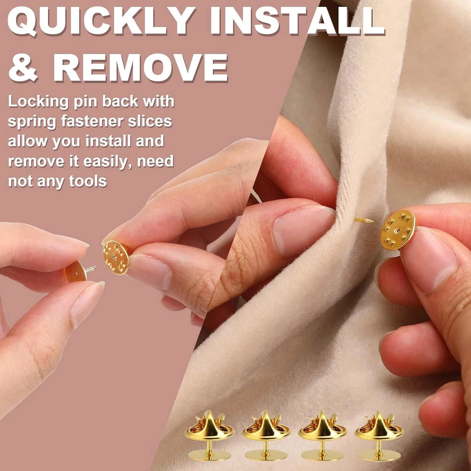 120 Pairs Butterfly Clutch Tie Tacks Pin Back Replacement with 8Mm Length 10Mm W