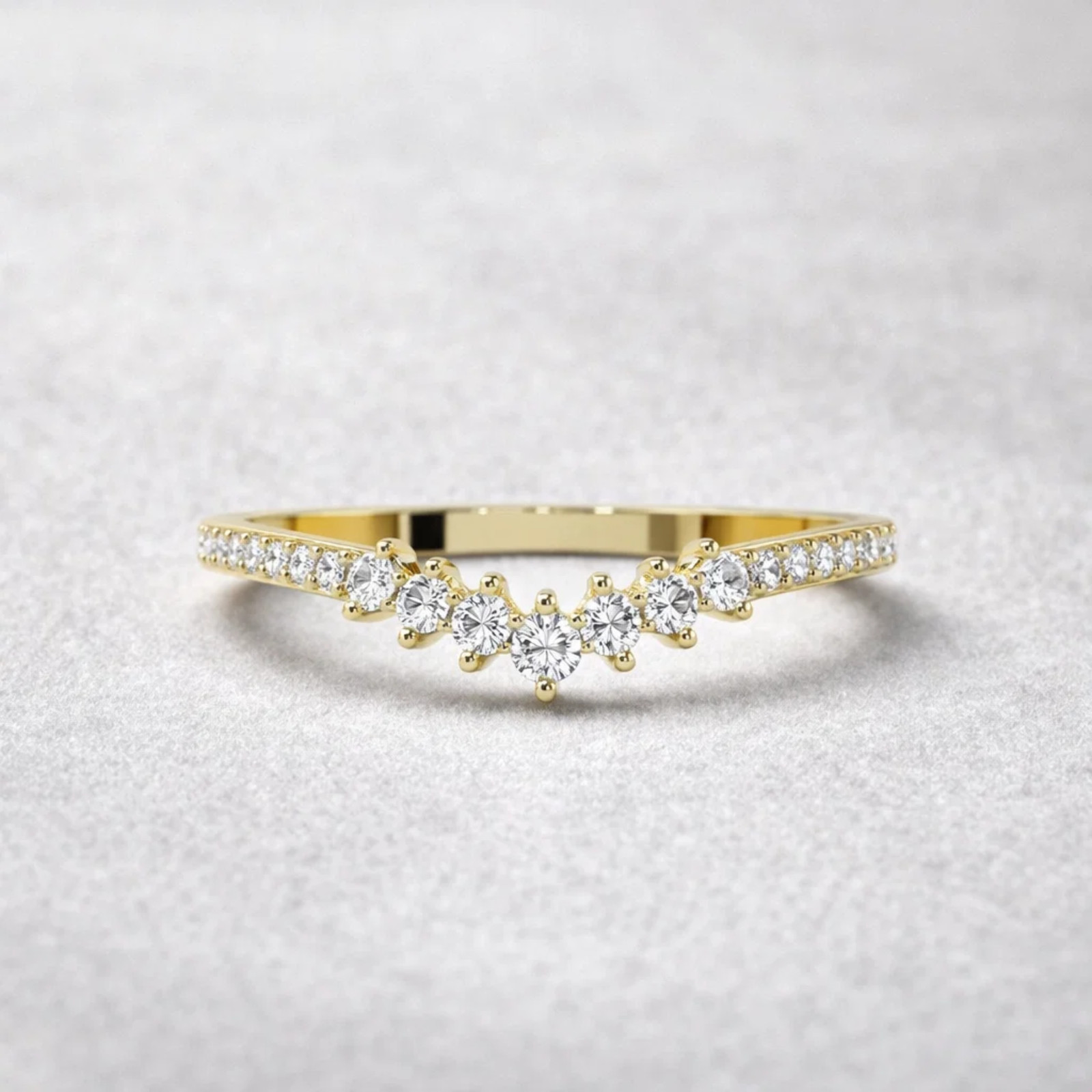 0.27 Ct Natural Round Cut Diamond Eternity Wedding Band Ring 14k Yellow Gold