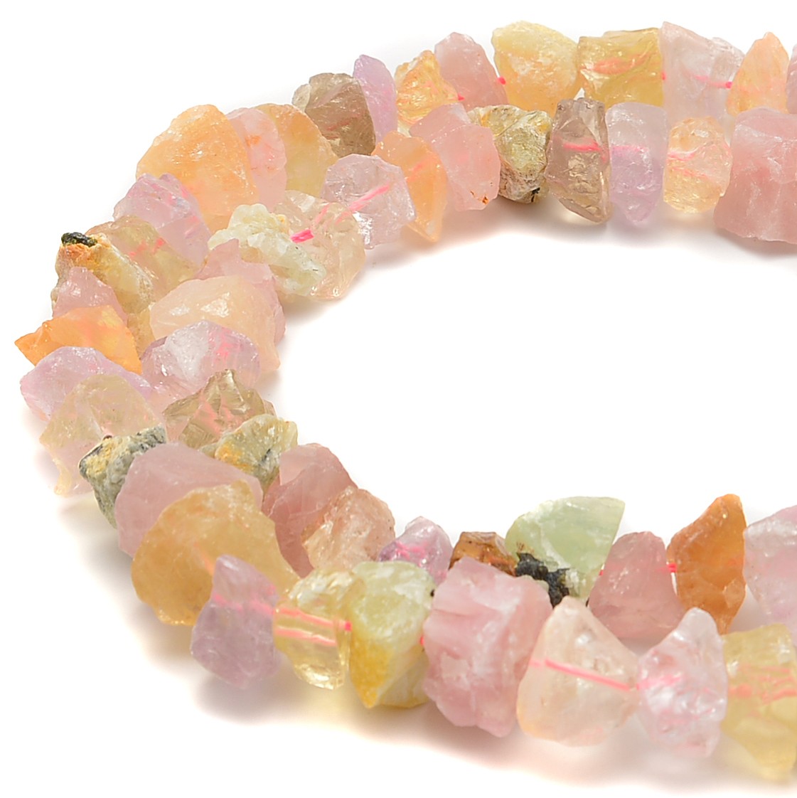 Mix Quartz Rough Nugget Chunks Center Drill Beads Approx 8x16mm 15.5″ Strand