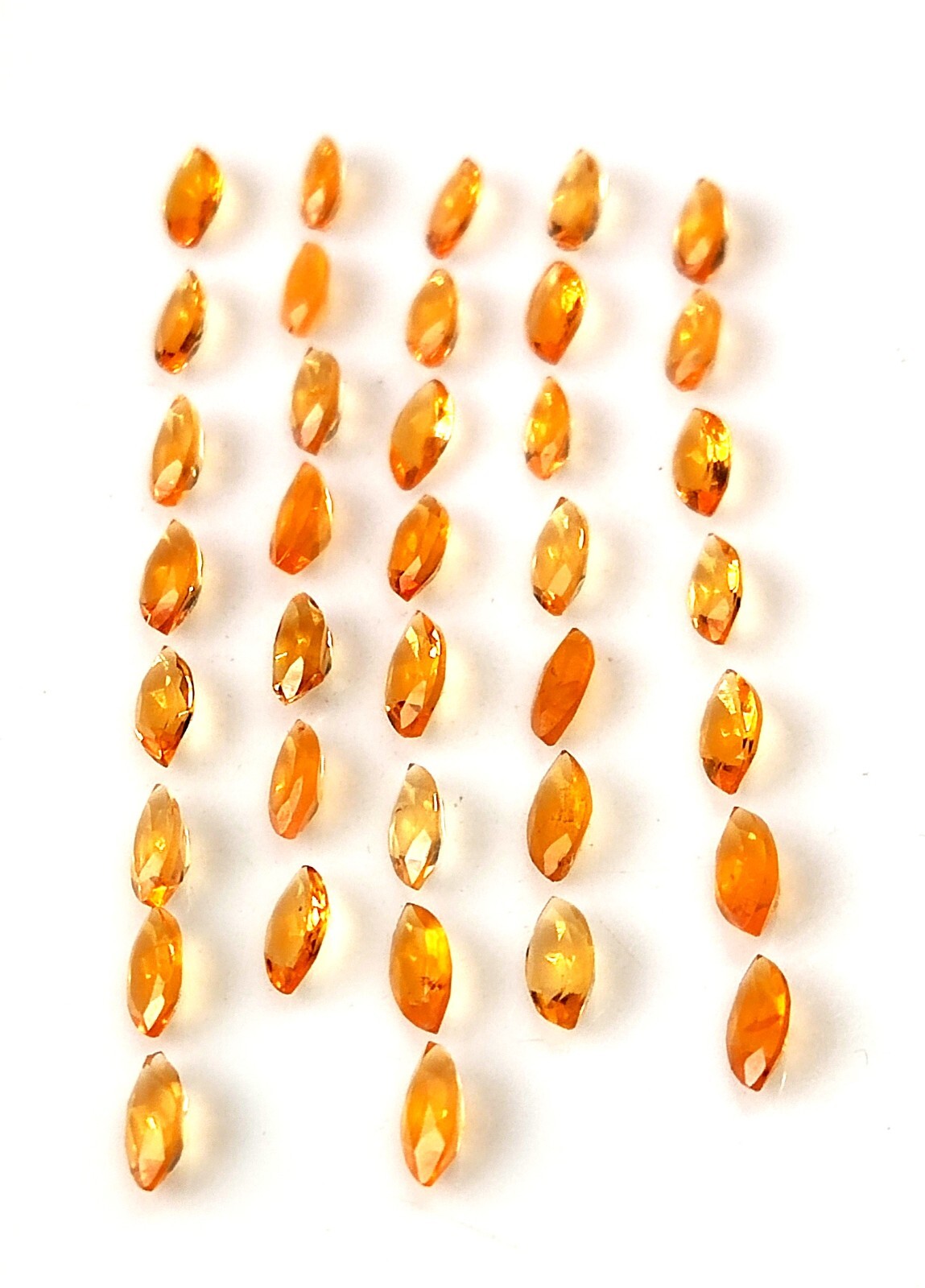 2.5X5 MM MARQUISE CUT AAA+ NATURAL MEXICAN FIRE OPAL FACETED GEMSTONE 37 PIECES