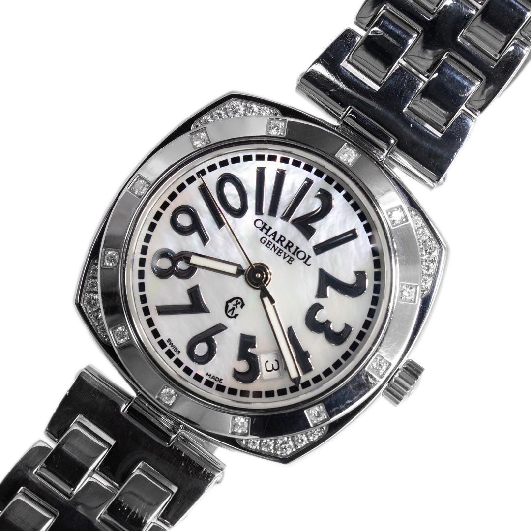 Chariol Men’s Watch Limited to 300 White Shell Dial Diamond C Logo