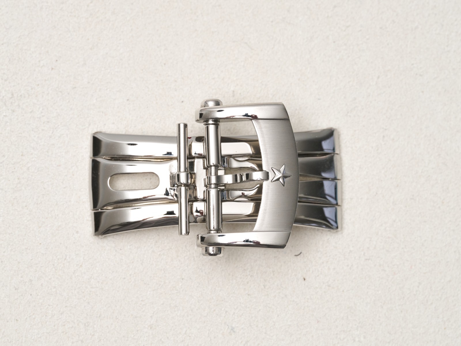 Zenith 18mm Deployment Buckle Clasp Steel Double Fold Over with Tang Buckle