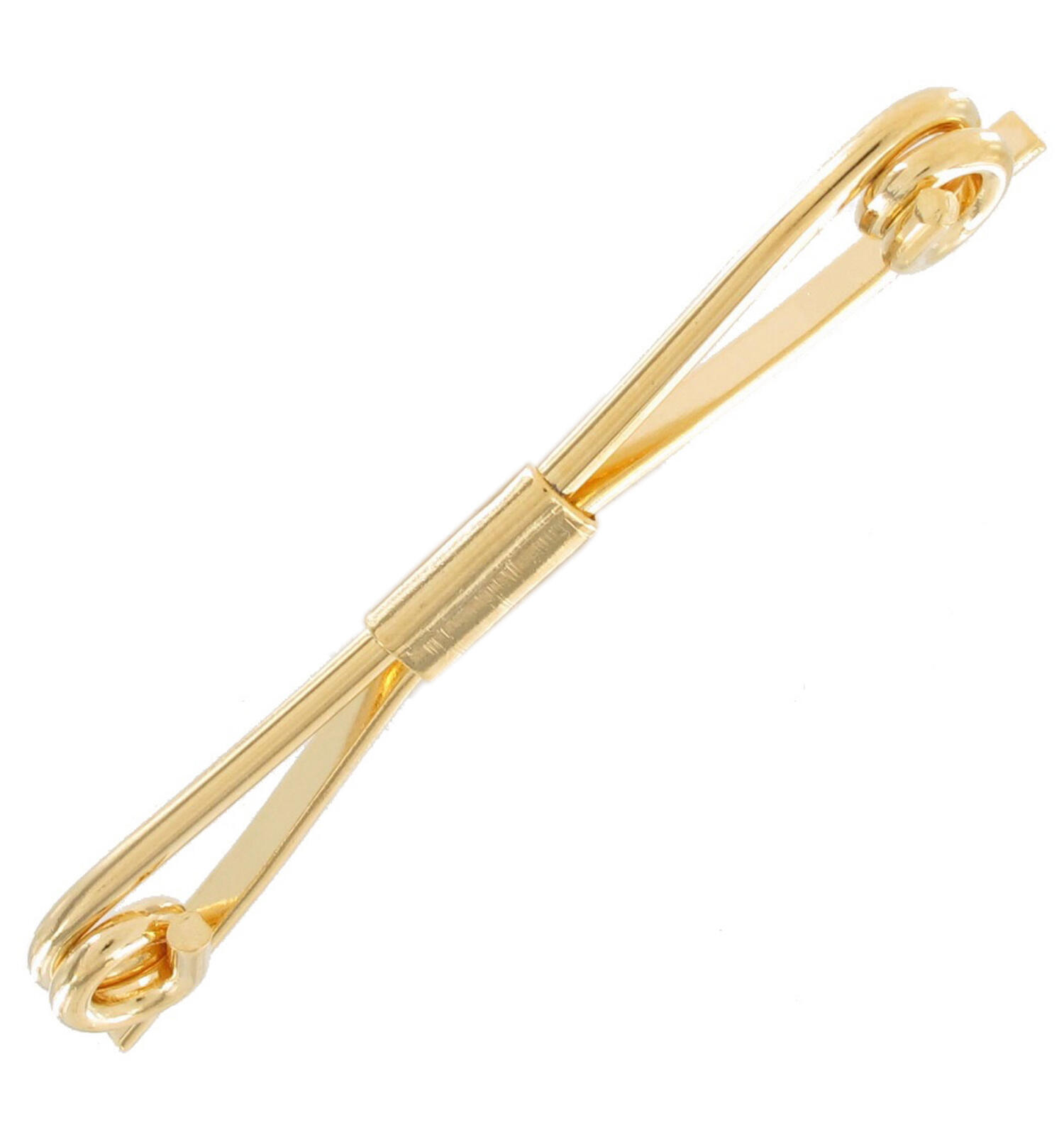 Ky & Co Collar Clip Made In USA Mens Bar Yellow Gold Tone 2 1/8″