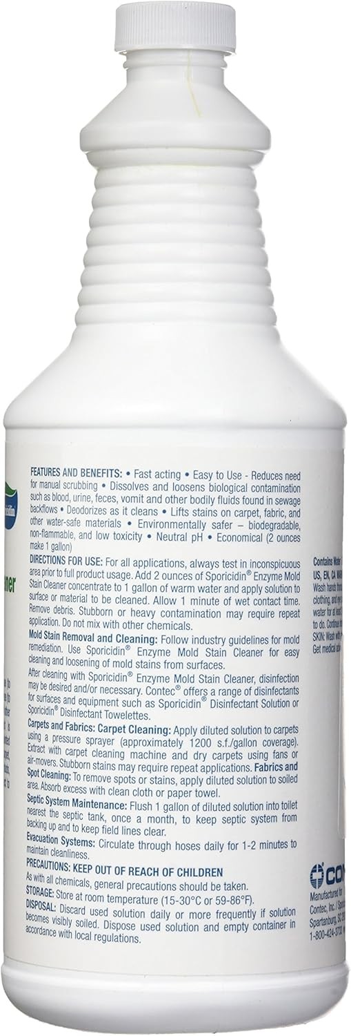 Groom Industries Household Cleaners Sporicidin Enzyme Mold Cleaner…