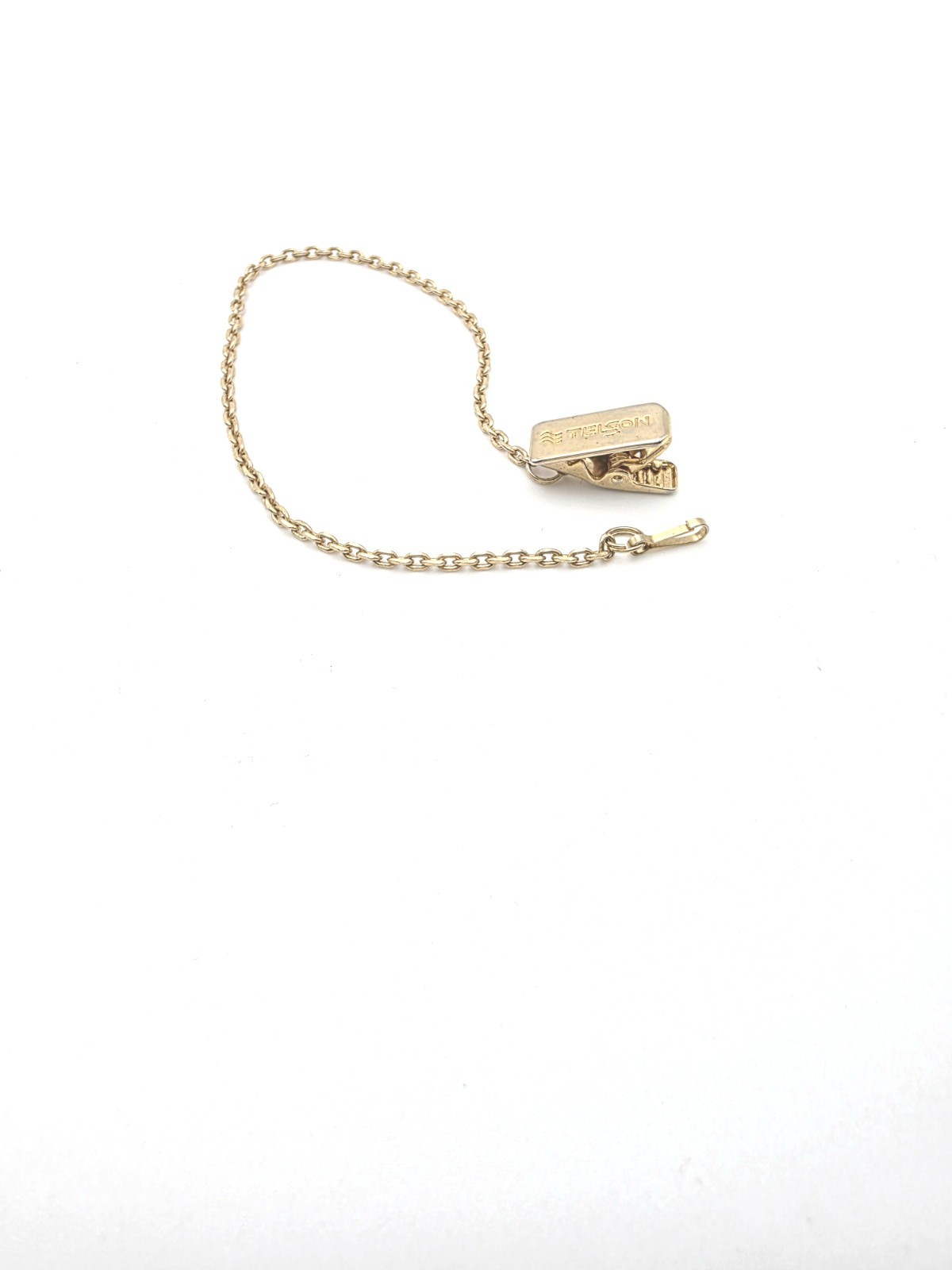 Vintage TELSON Signed Watch Chain Clip-On On Gold Filled 10″ FREE $HIPPING!!
