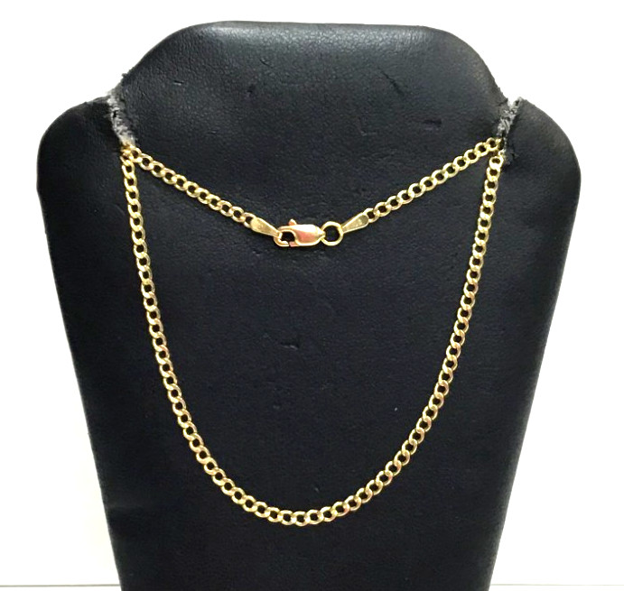 (MA3) Unisex 14k Yellow Gold 1.8 Grams 2.0mm Curb Link Chain Necklace 21″