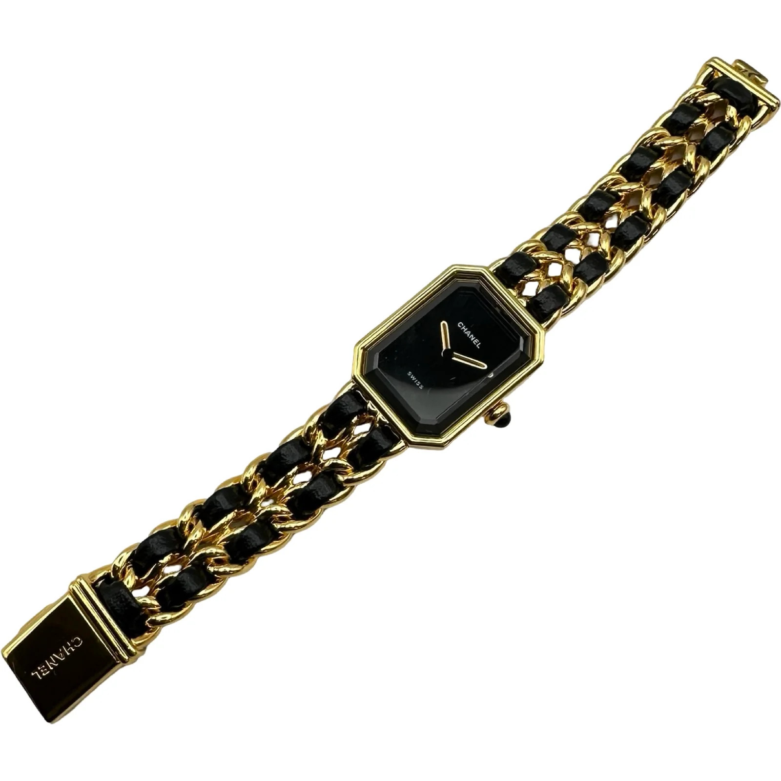 Chanel Première S H0001 20mm Gold Black Dial Quartz Watch OKW2044