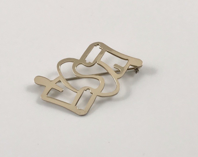 VTG Coro Duette Brooch Signed Gold Tone Pat No. 1798867. #310