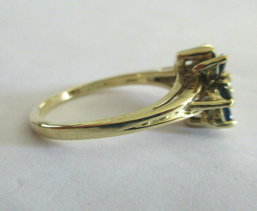 .65 Carat 14K Gold Diamond & Sapphire Ring Diamond=.15 Carat H-VS2 4.40 Grams