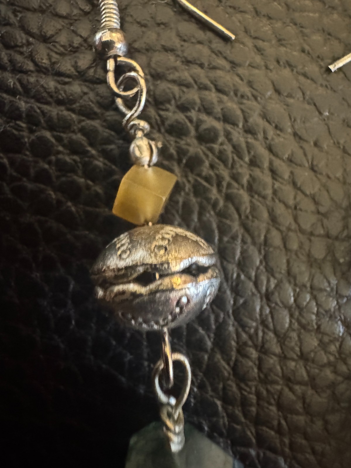 JJ Bolda Designs Handmade Moss Agate Earrings Artisan One of a Kind Silver