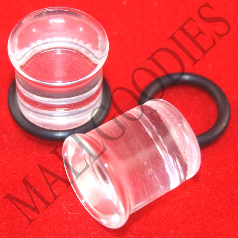 1331 Acrylic Single Flare Clear 00 Gauge 00G Ear Plugs 10mm MallGoodies 1 Pair