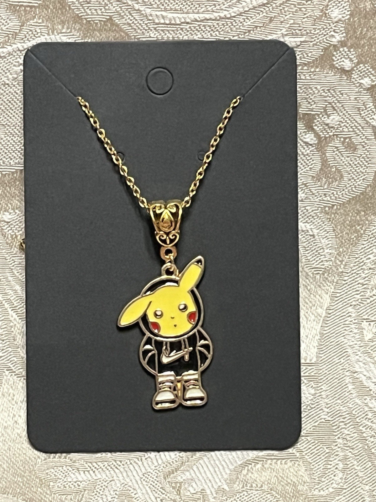 Japanese Anime Pokemon Pikachu Video Game Enamel Drop Dangle Adorable Necklace