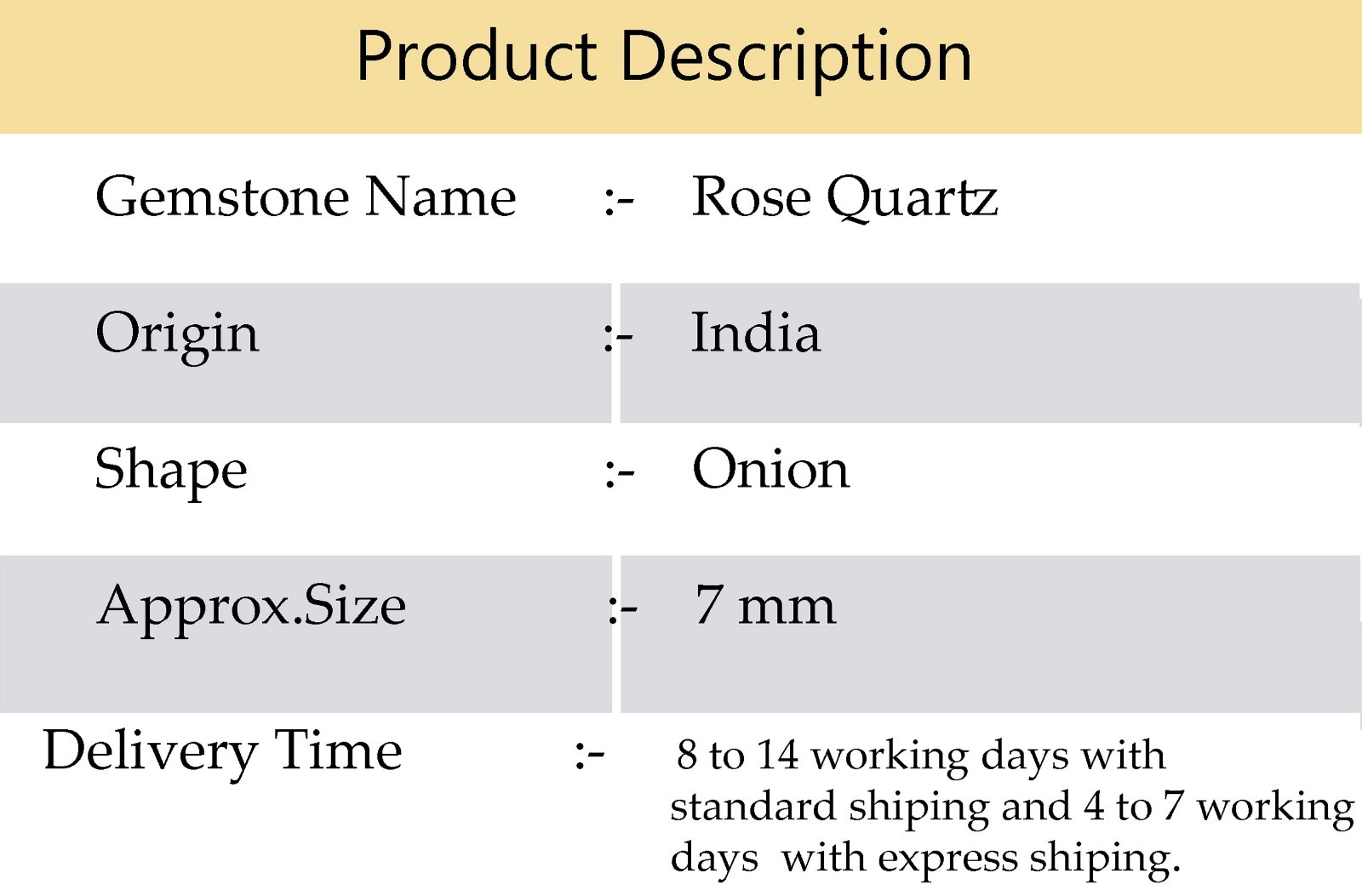 Natural Rose Quartz 7mm Faceted Onion Shape Beads 7″ Strand India Gemstones
