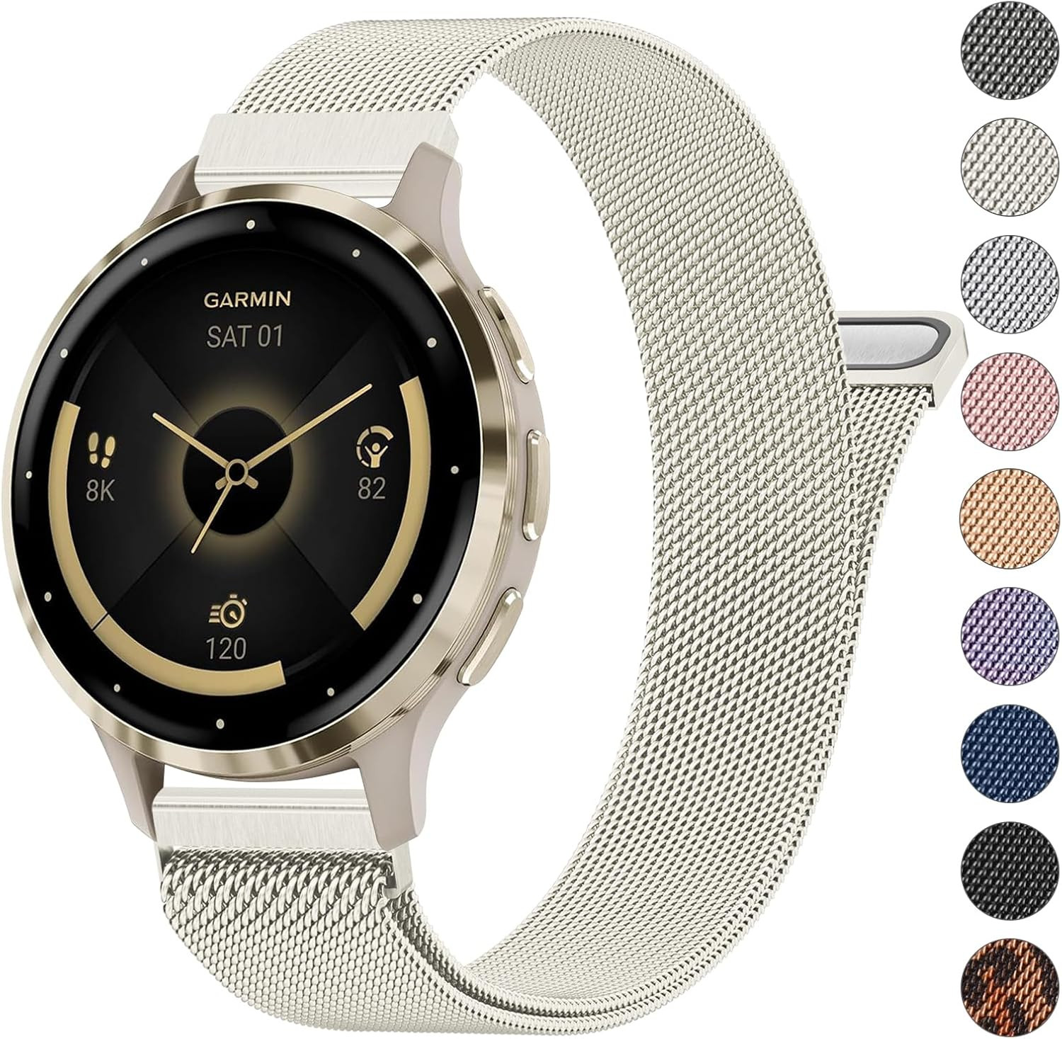 18Mm Metal Bands for Garmin Venu 3S / Venu 4 41Mm / Venu 2S / Vivoactive 4S / Vi