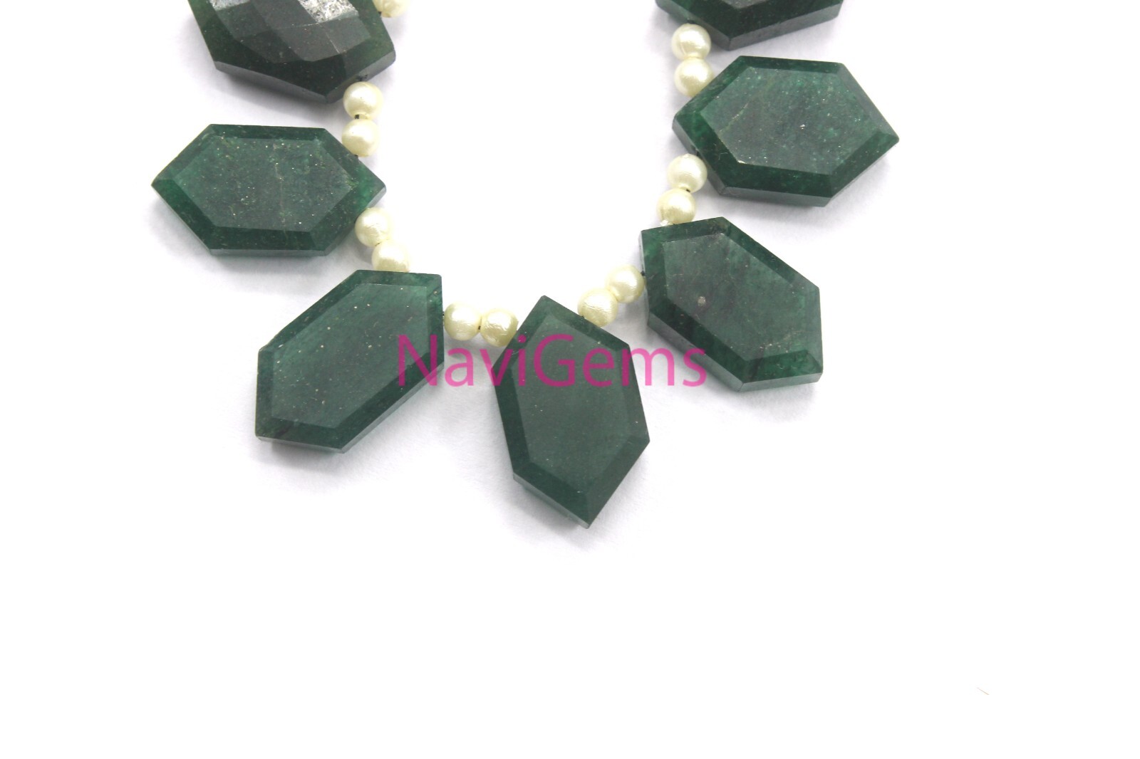 1 Strand Natural Green Aventurine Gemstone AAA Quality Faceted Hexagon