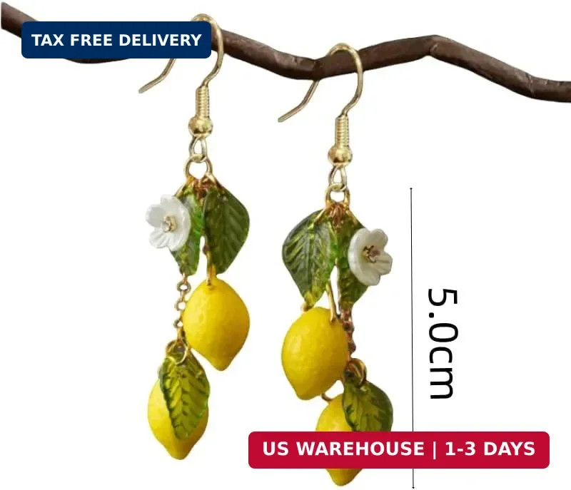 Cute Fruit Drop Earring Strawberry Lemon Blueberry Dangle Earrings Simulation Fr
