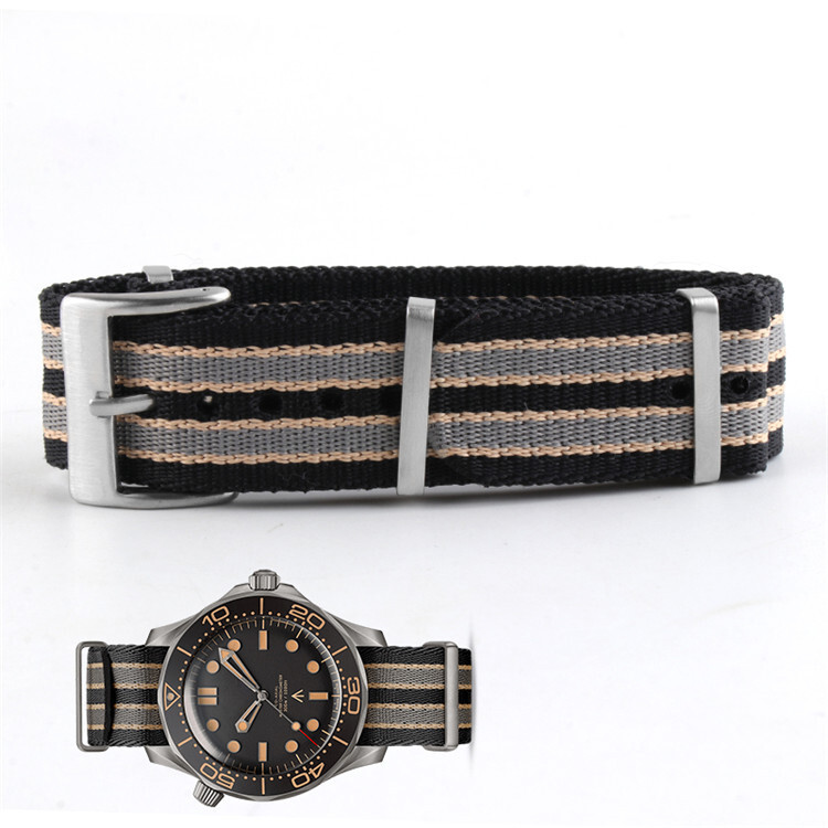 High Quality Nylon Canvas Watch Band 007 Men’s Single Pass Strap 20mm Fits Omega