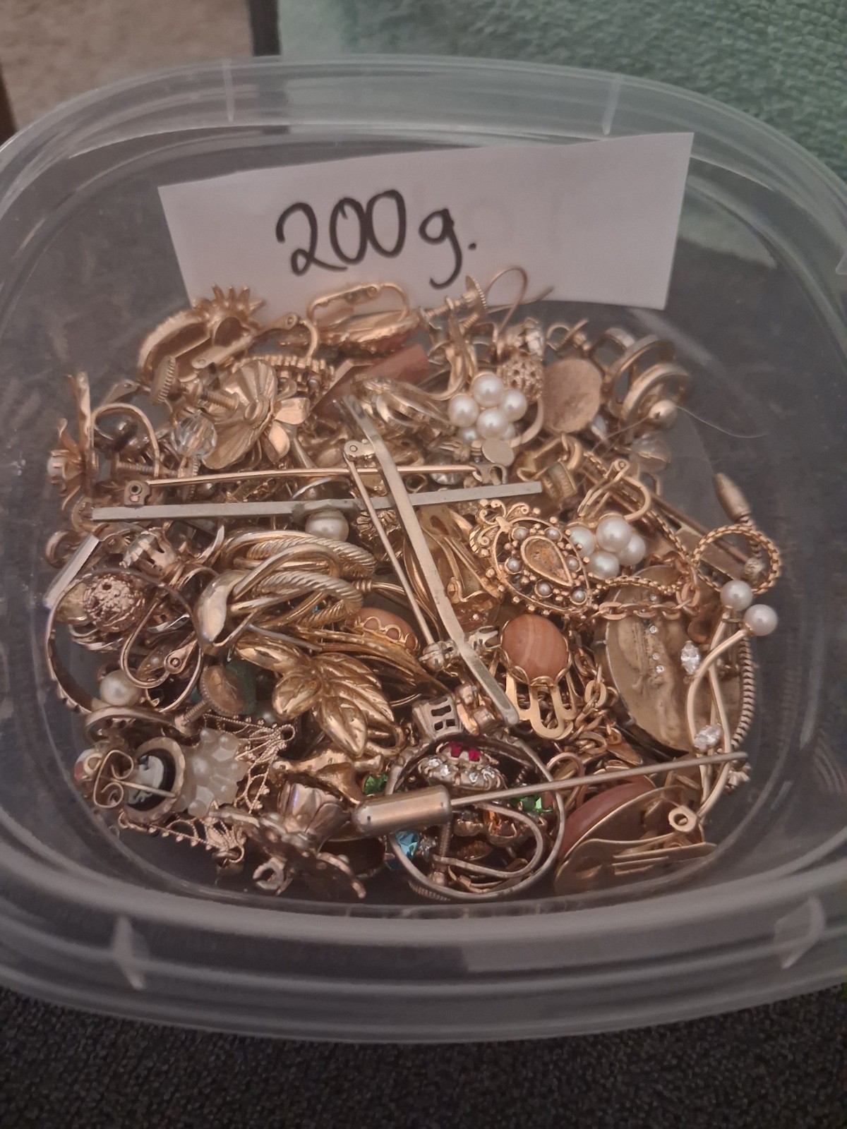 Antique 10k 12k Gold Filled Some Gold Plate Jewelry Lot 264g Wearable & Scrap